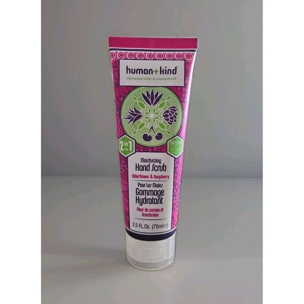 Human+Kind Moisturizing Hand Scrub Elderflower & Raspberry NEW 2.5 oz SHIPS FREE